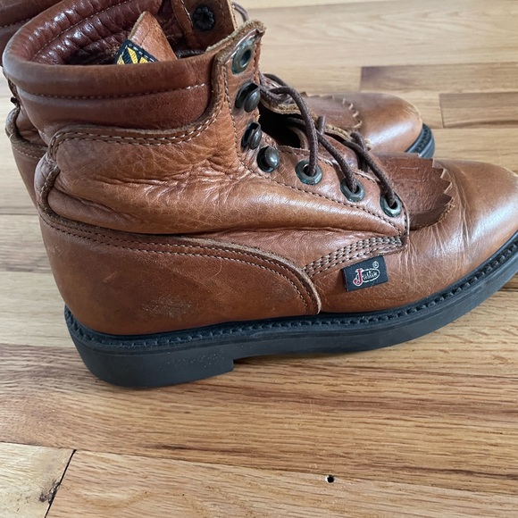 ORIGINAL JUSTINS WORK BOOT TAN SIZE 6 - Picture 6 of 7
